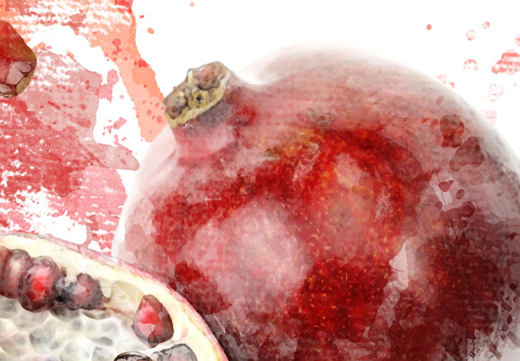 Bild auf Leinwand Pomegranate - Red Fruits on a Watercolor Stain of Color 149747 additionalImage 5