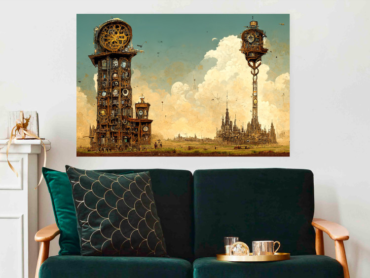 Wandposter Clocks in a Desert Town - Surreal Brown Composition 151147 additionalImage 12