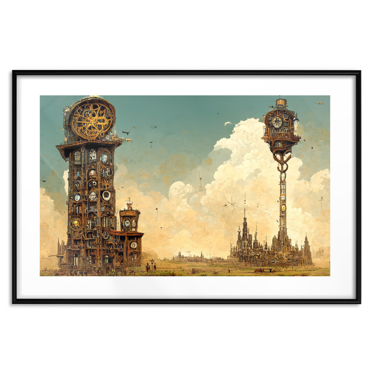 Wandposter Clocks in a Desert Town - Surreal Brown Composition 151147 additionalImage 26