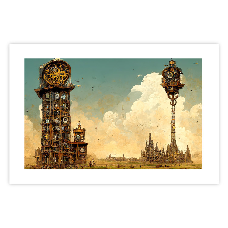 Wandposter Clocks in a Desert Town - Surreal Brown Composition 151147 additionalImage 23