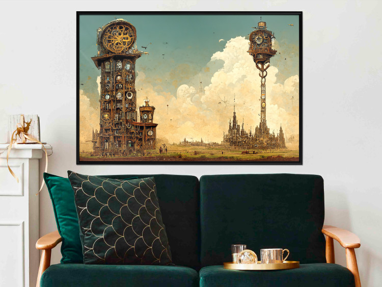 Wandposter Clocks in a Desert Town - Surreal Brown Composition 151147 additionalImage 11