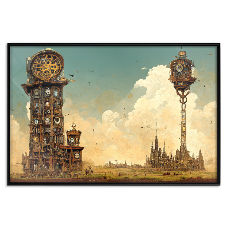 Wandposter Clocks in a Desert Town - Surreal Brown Composition 151147 additionalImage 20
