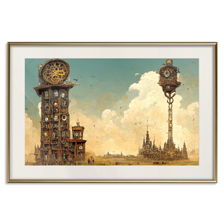 Wandposter Clocks in a Desert Town - Surreal Brown Composition 151147 additionalImage 25