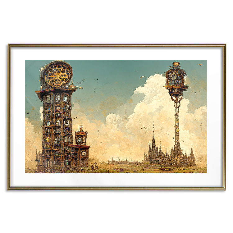 Wandposter Clocks in a Desert Town - Surreal Brown Composition 151147 additionalImage 24