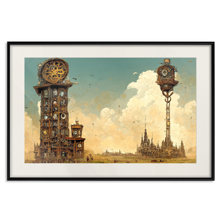 Wandposter Clocks in a Desert Town - Surreal Brown Composition 151147 additionalImage 27