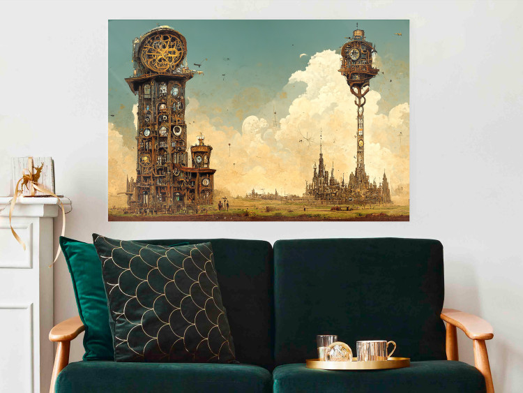 Wandposter Clocks in a Desert Town - Surreal Brown Composition 151147 additionalImage 13