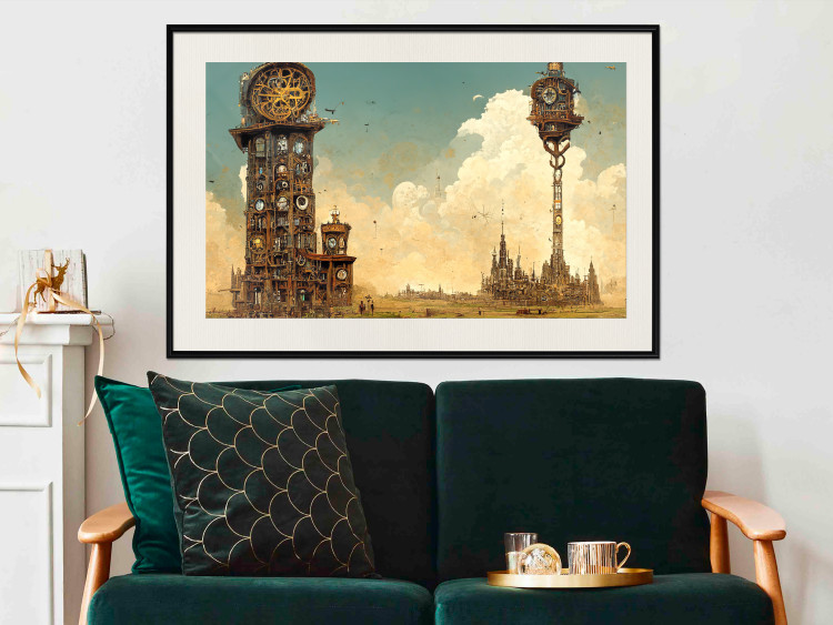Wandposter Clocks in a Desert Town - Surreal Brown Composition 151147 additionalImage 17