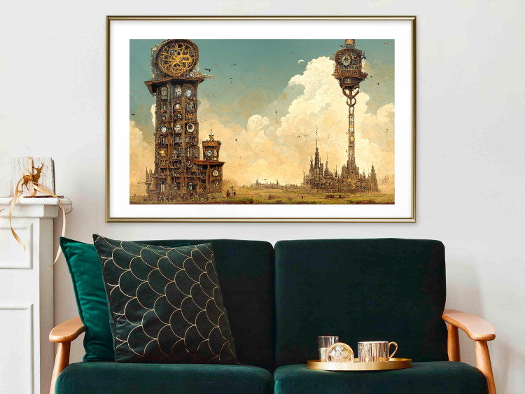 Wandposter Clocks in a Desert Town - Surreal Brown Composition 151147 additionalImage 16