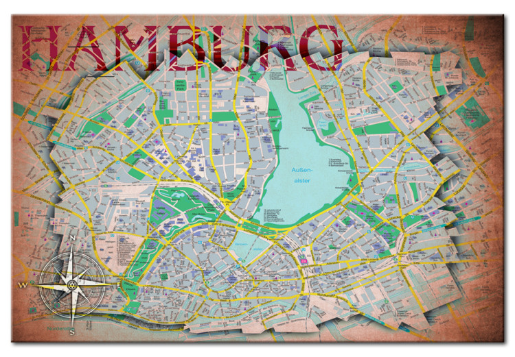 Bild auf Leinwand Map of Hamburg 91947