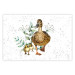 Wandposter The Family of Ducks - Cute Painted Animals and Plants on the Background With Splashes 145757