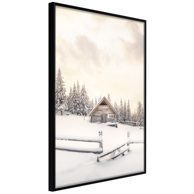 Wandposter Winter Cottage - Sunrise Landscape Over a Mountain Cottage and a Forest 149057 additionalImage 7