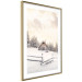 Wandposter Winter Cottage - Sunrise Landscape Over a Mountain Cottage and a Forest 149057 additionalThumb 2