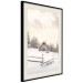 Wandposter Winter Cottage - Sunrise Landscape Over a Mountain Cottage and a Forest 149057 additionalThumb 4