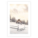 Wandposter Winter Cottage - Sunrise Landscape Over a Mountain Cottage and a Forest 149057 additionalThumb 23