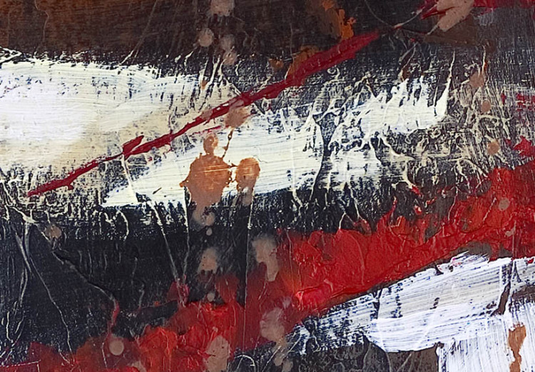 Wandbild Hauch (3-teilig) - Abstraktion mit rotem gemaltem Muster 46657 additionalImage 5