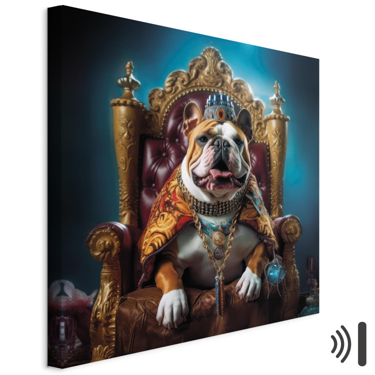 Wandbild AI Dog English Bulldog - Animal in the Role of King on the Throne - Square 150267 additionalImage 8