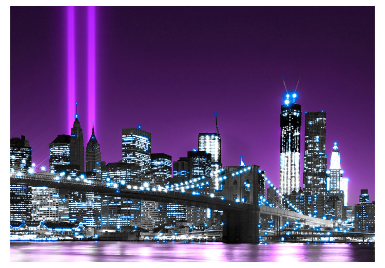 Fototapete New York in Violett - Manhattan und Architektur mit Brooklyn Bridge 61567 additionalImage 1