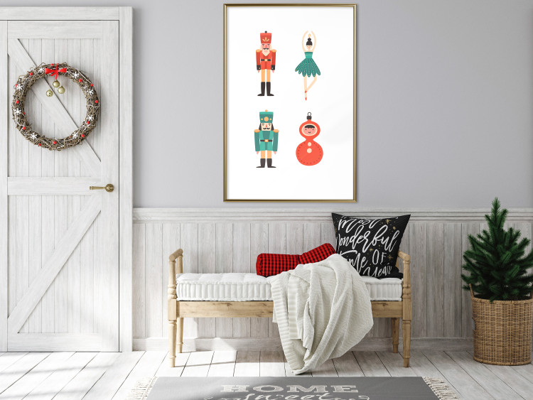Wandposter Christmas Tree Toys - Ballerina and Toy Soldiers in Festive Colors 149087 additionalImage 6