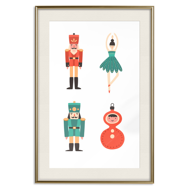 Wandposter Christmas Tree Toys - Ballerina and Toy Soldiers in Festive Colors 149087 additionalImage 24