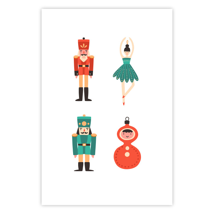 Wandposter Christmas Tree Toys - Ballerina and Toy Soldiers in Festive Colors 149087 additionalImage 4