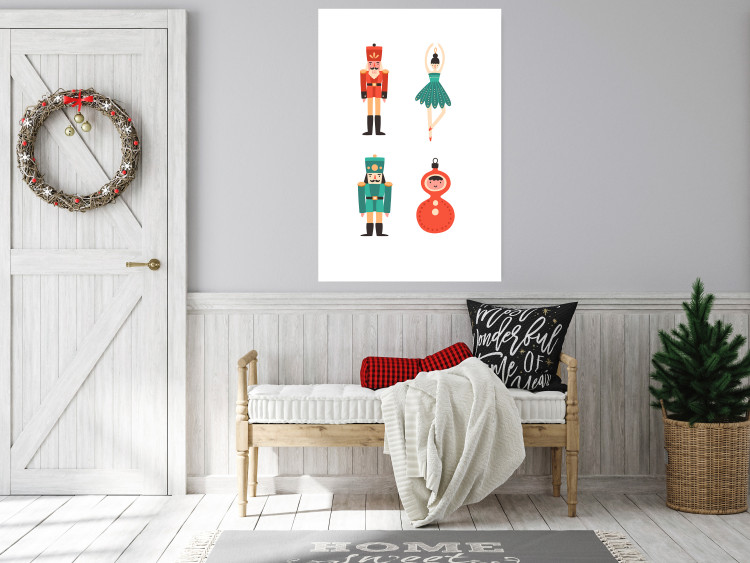 Wandposter Christmas Tree Toys - Ballerina and Toy Soldiers in Festive Colors 149087 additionalImage 15