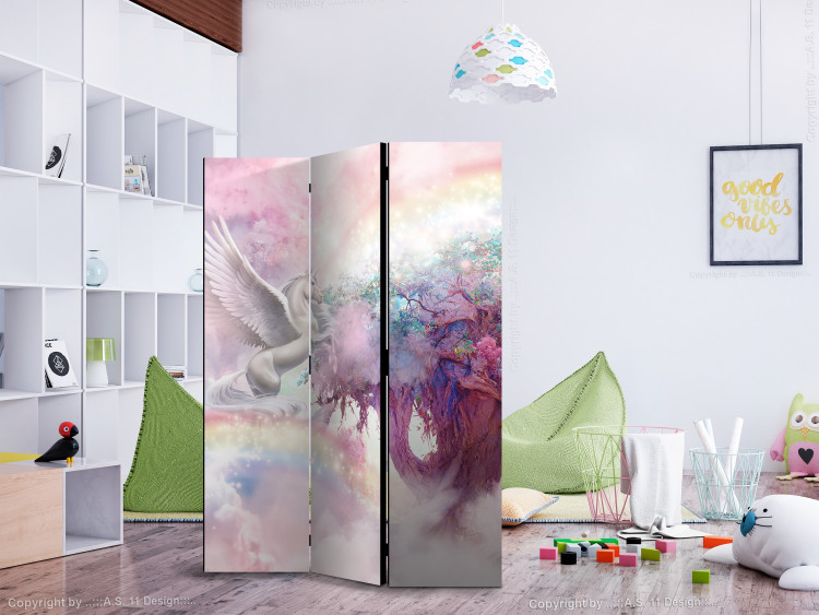 Paravent Unicorn and Magic Tree - Pink and Rainbow Land in the Clouds [Room Dividers] 150987 additionalImage 4