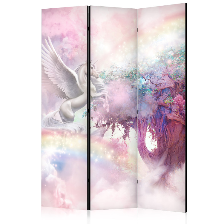 Paravent Unicorn and Magic Tree - Pink and Rainbow Land in the Clouds [Room Dividers] 150987