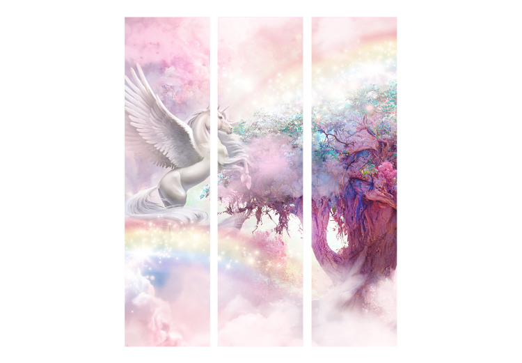 Paravent Unicorn and Magic Tree - Pink and Rainbow Land in the Clouds [Room Dividers] 150987 additionalImage 3