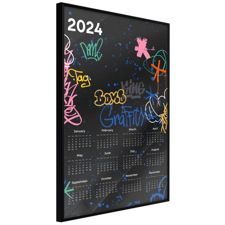 Poster Calendar 2024 - Background Covered With Graffiti in Street Art Style 151887 additionalImage 3