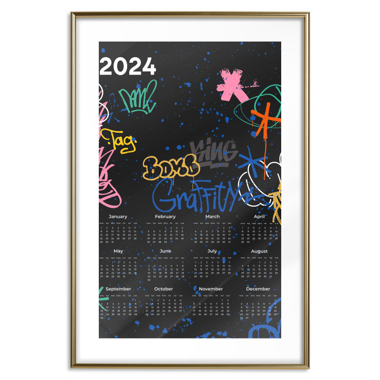 Poster Calendar 2024 - Background Covered With Graffiti in Street Art Style 151887 additionalImage 23