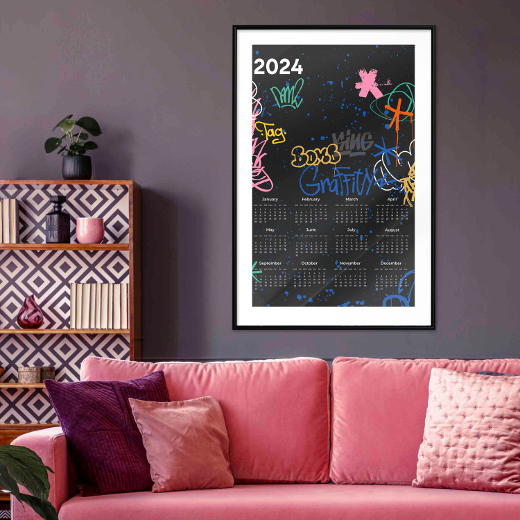 Poster Calendar 2024 - Background Covered With Graffiti in Street Art Style 151887 additionalImage 12