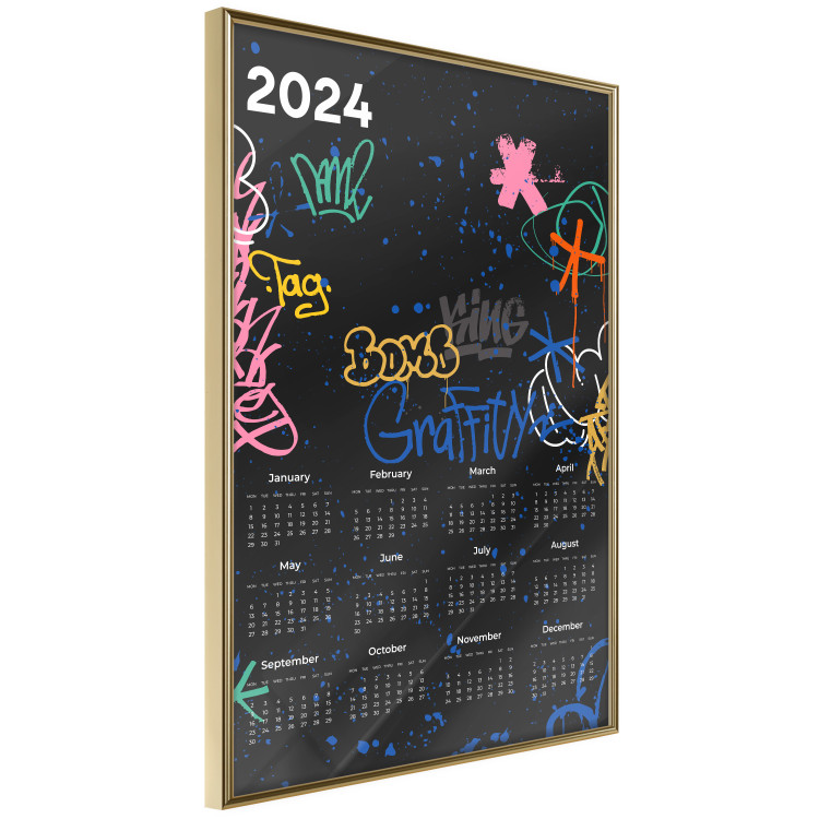 Poster Calendar 2024 - Background Covered With Graffiti in Street Art Style 151887 additionalImage 5
