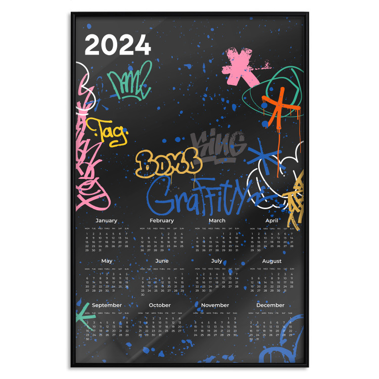 Poster Calendar 2024 - Background Covered With Graffiti in Street Art Style 151887 additionalImage 20