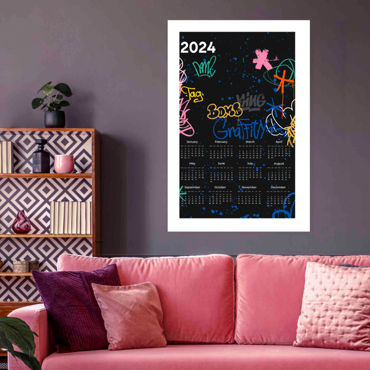 Poster Calendar 2024 - Background Covered With Graffiti in Street Art Style 151887 additionalImage 9