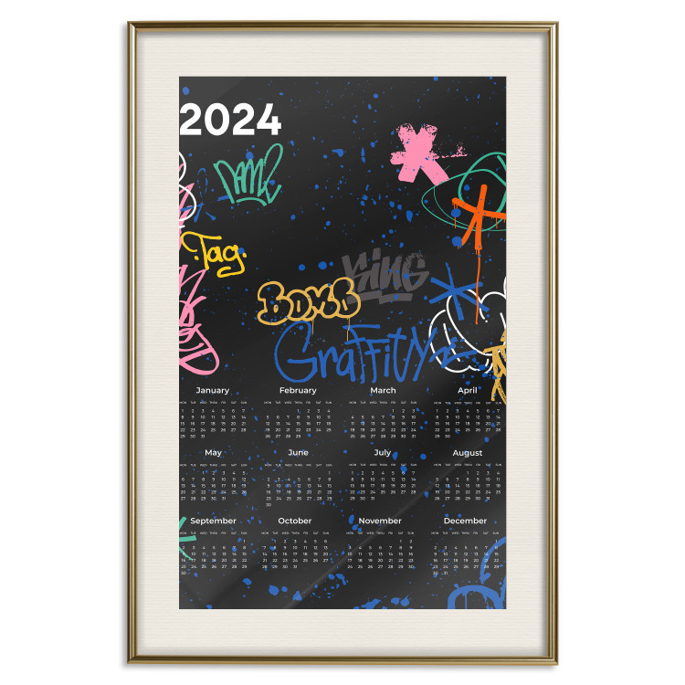 Poster Calendar 2024 - Background Covered With Graffiti in Street Art Style 151887 additionalImage 16
