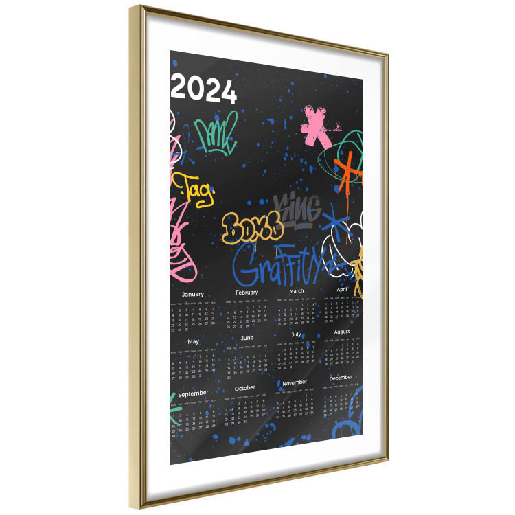 Poster Calendar 2024 - Background Covered With Graffiti in Street Art Style 151887 additionalImage 6