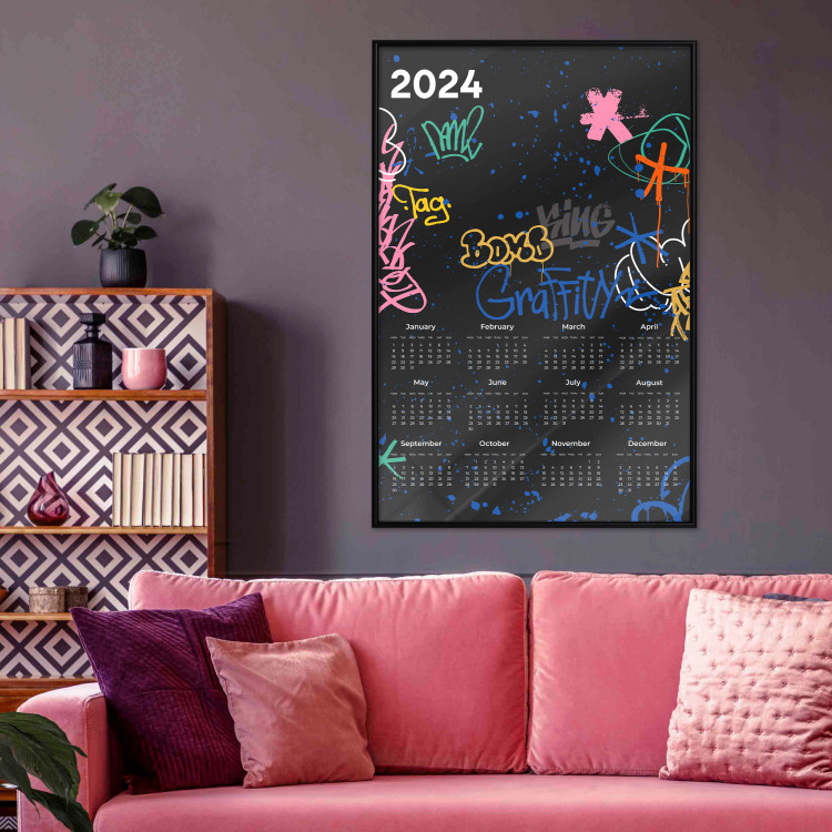 Poster Calendar 2024 - Background Covered With Graffiti in Street Art Style 151887 additionalImage 22