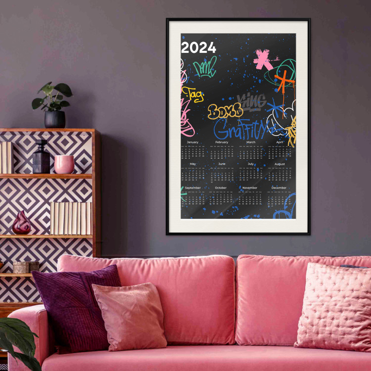 Poster Calendar 2024 - Background Covered With Graffiti in Street Art Style 151887 additionalImage 15