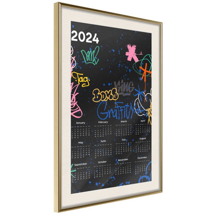 Poster Calendar 2024 - Background Covered With Graffiti in Street Art Style 151887 additionalImage 21