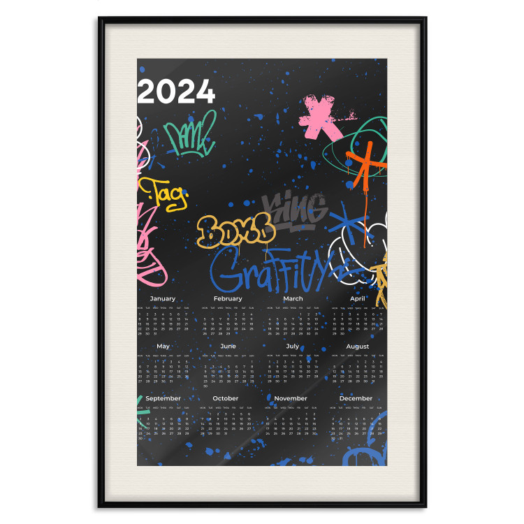 Poster Calendar 2024 - Background Covered With Graffiti in Street Art Style 151887 additionalImage 24