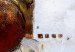 Bild auf Leinwand Die Mitte – Eine abstrakte Komposition einer braunen Kugel auf grauem Hintergrund mit orangen und braunen Elementen 47587 additionalThumb 5