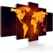 Leinwandbild Weltkarte - Heiße Lava 50097 additionalThumb 2
