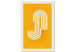 Wandbild Grafikportal – ein minimalistisches, modisches Muster auf orangem Hintergrund aus der Nordic Power Kollektion 135608