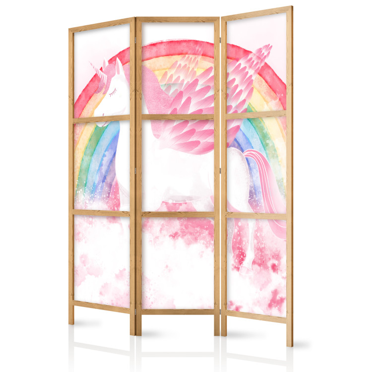 Spanische Wand Pink Power - A Unicorn With Wings and a Rainbow on a Background of Clouds [Room Dividers] 151418 additionalImage 5
