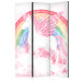 Spanische Wand Pink Power - A Unicorn With Wings and a Rainbow on a Background of Clouds [Room Dividers] 151418