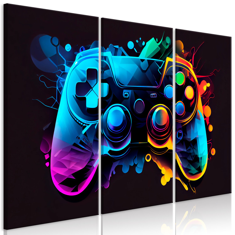 Bild auf Leinwand Colorful Gameplay - Gaming Controller With Multicolored Backlighting 151818 additionalImage 2