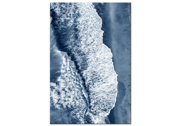 Leinwandbild Kraft des Meeres - Wellen am Sandstrand aus der Vogelperspektive 117238