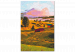 Wandbild zum Malen nach Zahlen Autumn Village - Landscape of a Sunny Valley against a Pink Sky 146538 additionalThumb 4