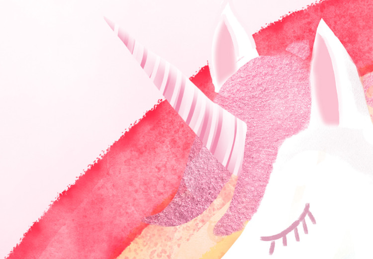 Bild auf Leinwand The Pink Power of the Unicorn - A Winged Animal Against a Rainbow Background 151438 additionalImage 4