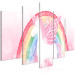 Bild auf Leinwand The Pink Power of the Unicorn - A Winged Animal Against a Rainbow Background 151438 additionalThumb 2